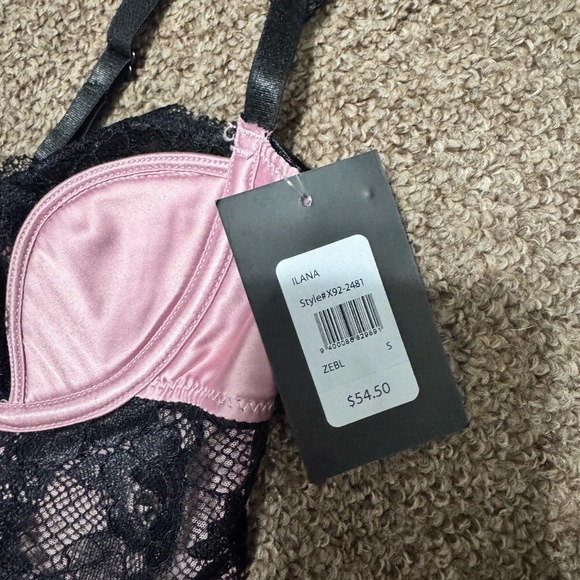 NWT Frederick's Of Hollywood Women's Ilana Satin Lace Teddy - Size Small - Pink - Picture 6 of 6